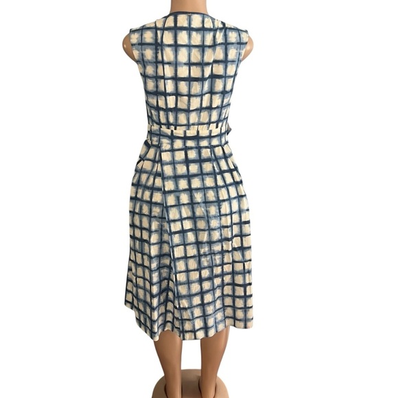 Sportmax Blue and White Checkered Sleeveless Dress - Picture 3 of 8